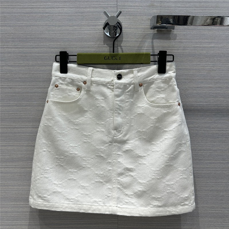Gvc*1 jacquard white denim skirt replica d&g clothing