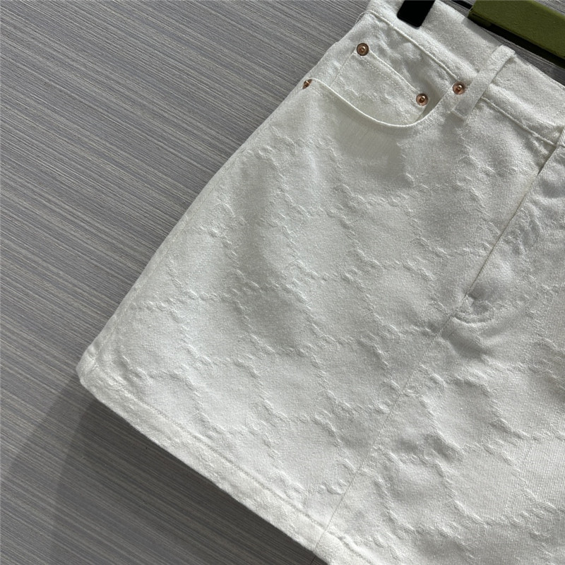 Gvc*1 jacquard white denim skirt replica d&g clothing