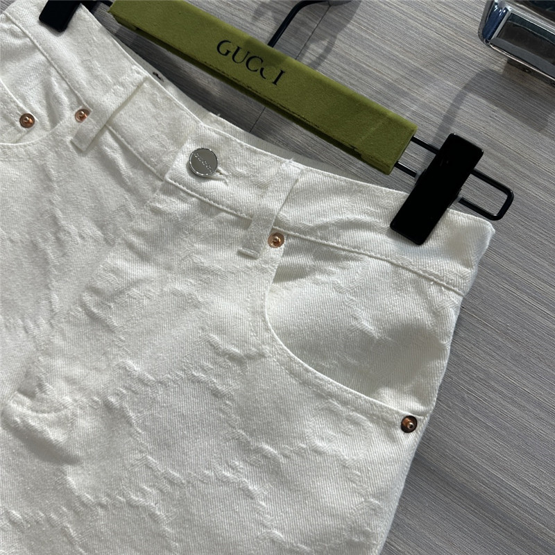 Gvc*1 jacquard white denim shorts replica designer clothes
