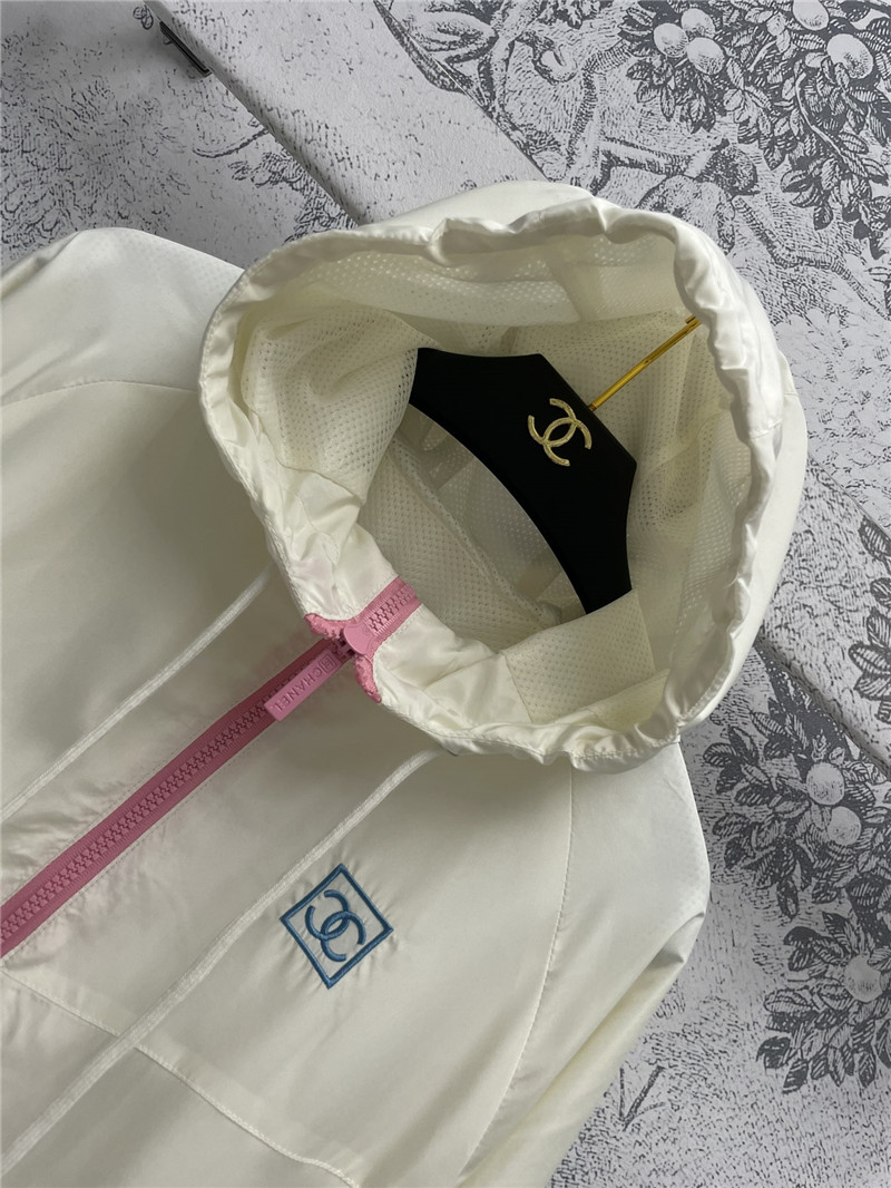 Ch**el letter embroidered hooded jacket replica clothes