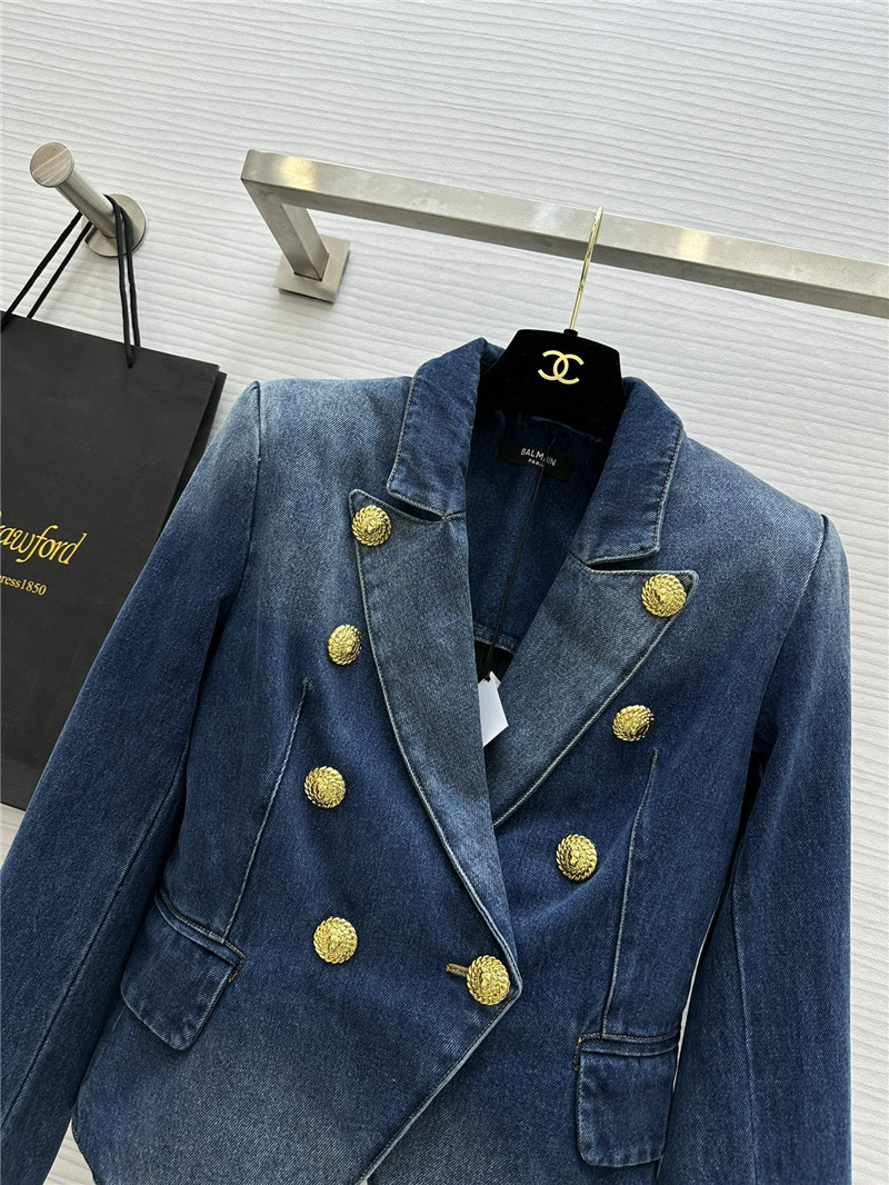 Balmain metal buckle element denim jacket replicas clothes