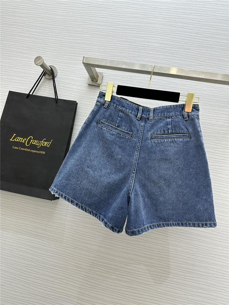 Balmain metal buckle denim shorts replica clothing