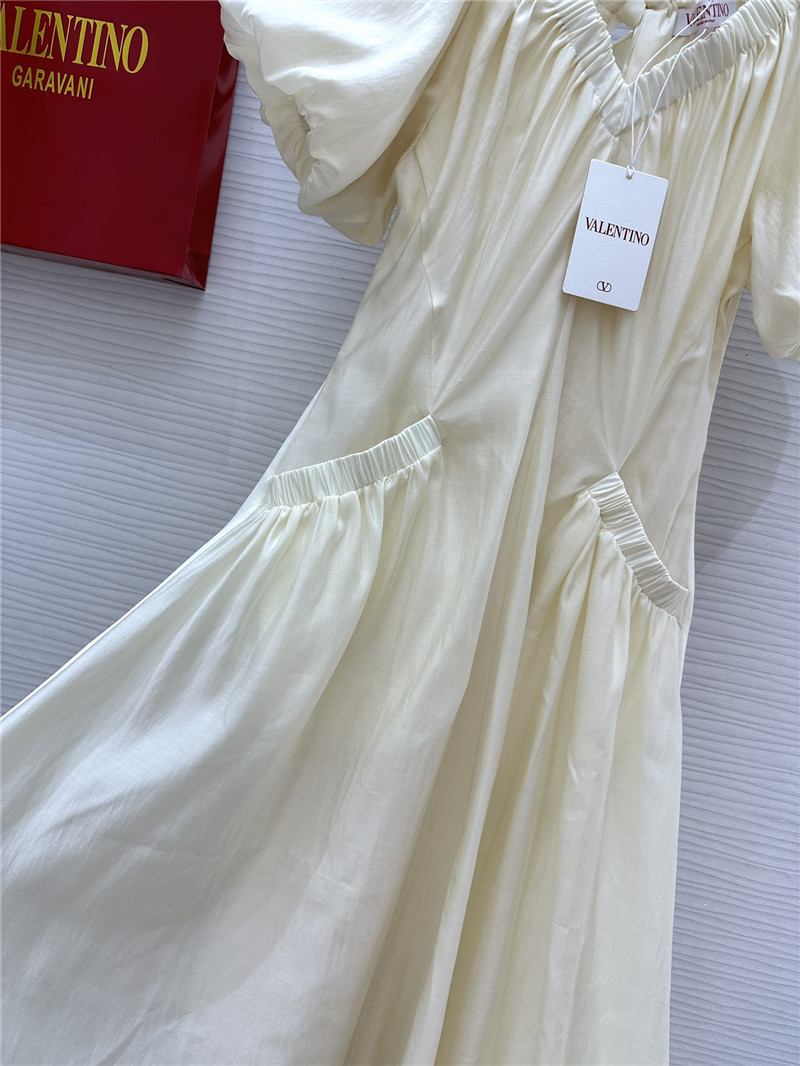 Va1e*ntin0 v-neck puff sleeve dress replica d&g clothing