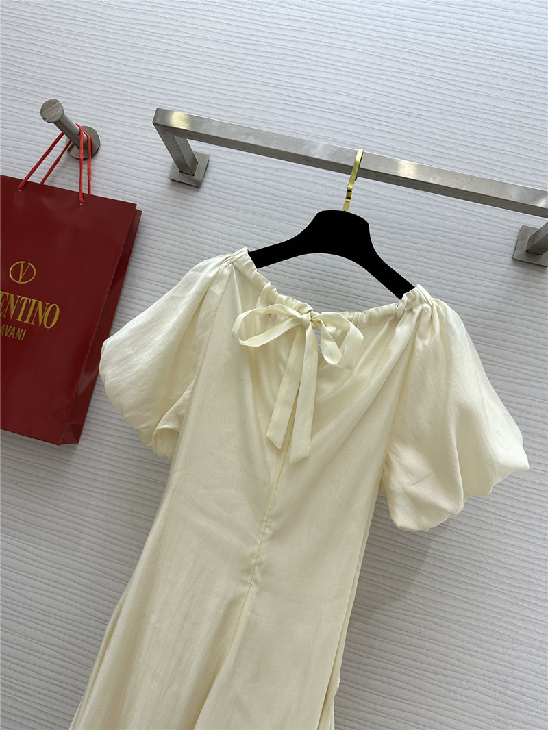 Va1e*ntin0 v-neck puff sleeve dress replica d&g clothing