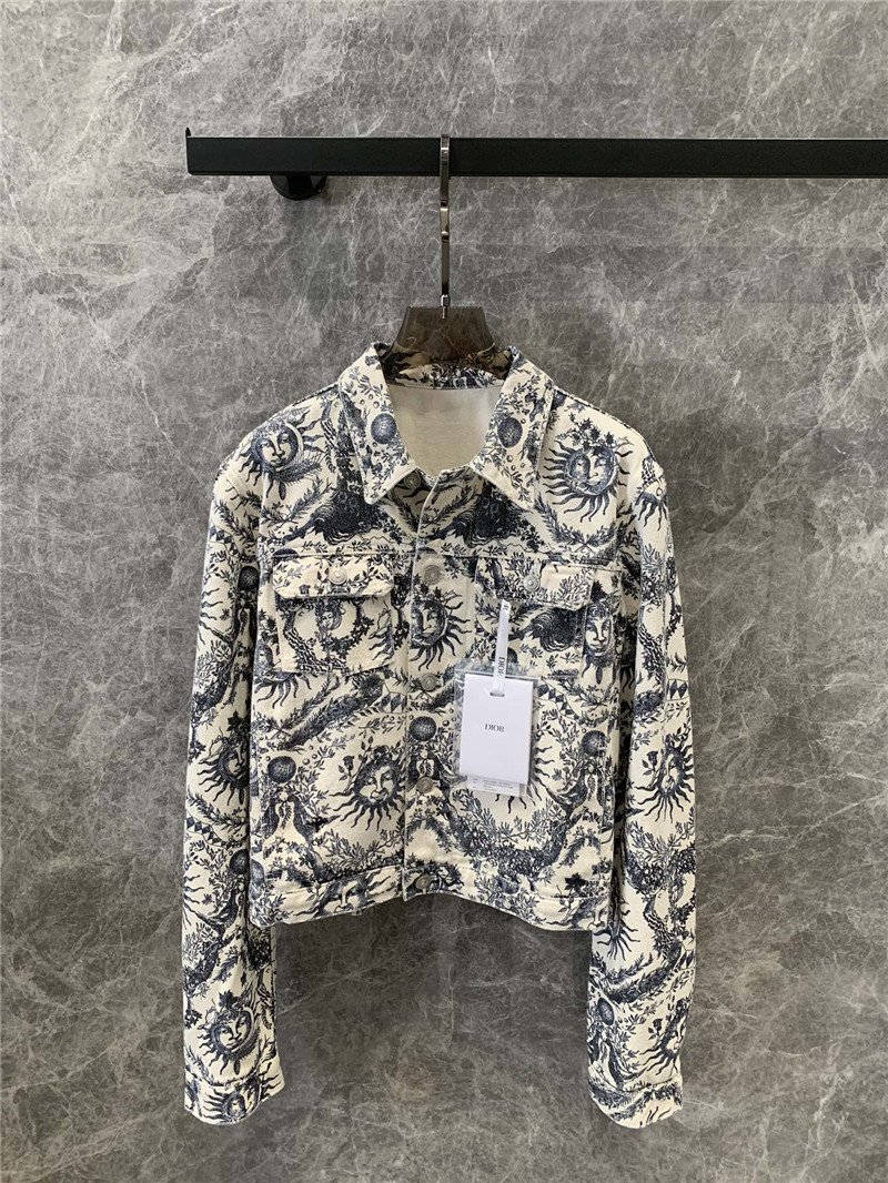 D10r sunflower goddess print denim jacket replica clothing