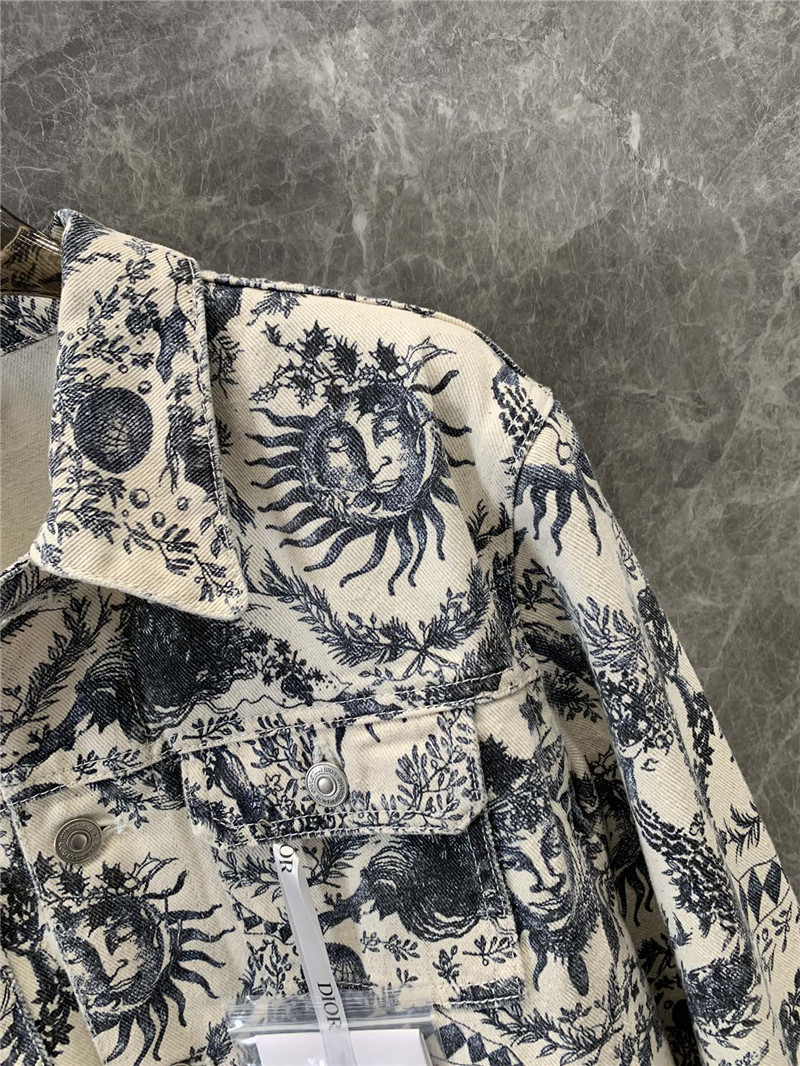 D10r sunflower goddess print denim jacket replica clothing