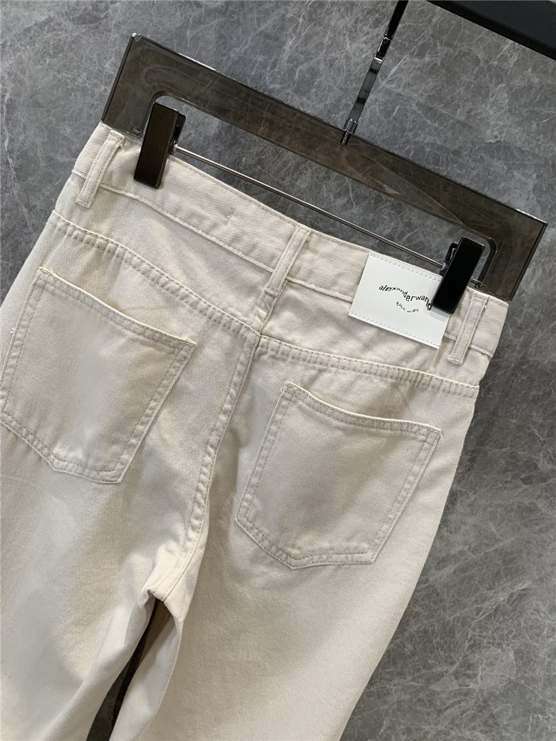 A1exa*der wang logo letter laminated denim trousers
