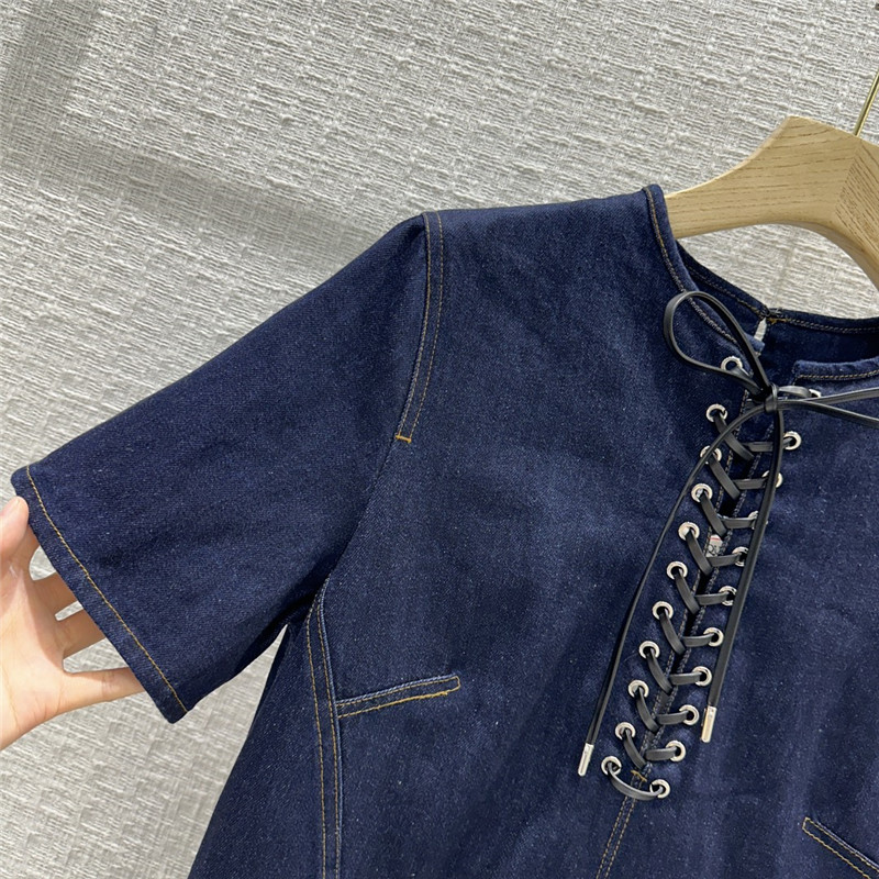 a1exa*der Mcqv*en denim mini dress replica designer clothes