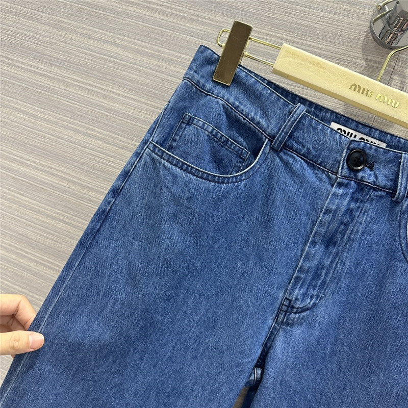M1um1u denim mid-low-rise straight pants replica d&g clothing
