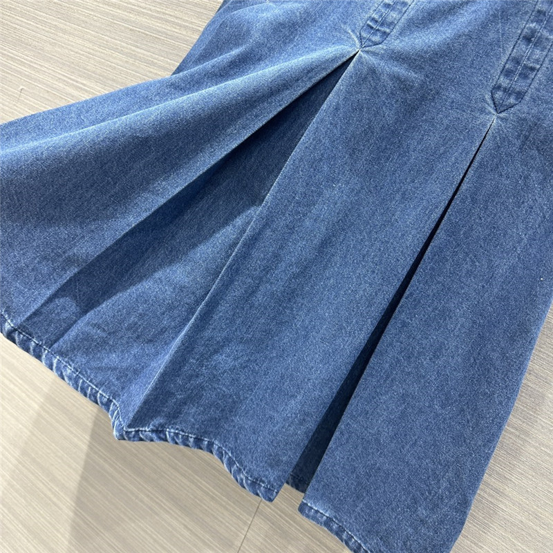 M1um1u denim low waist pleated midi skirt replica clothes