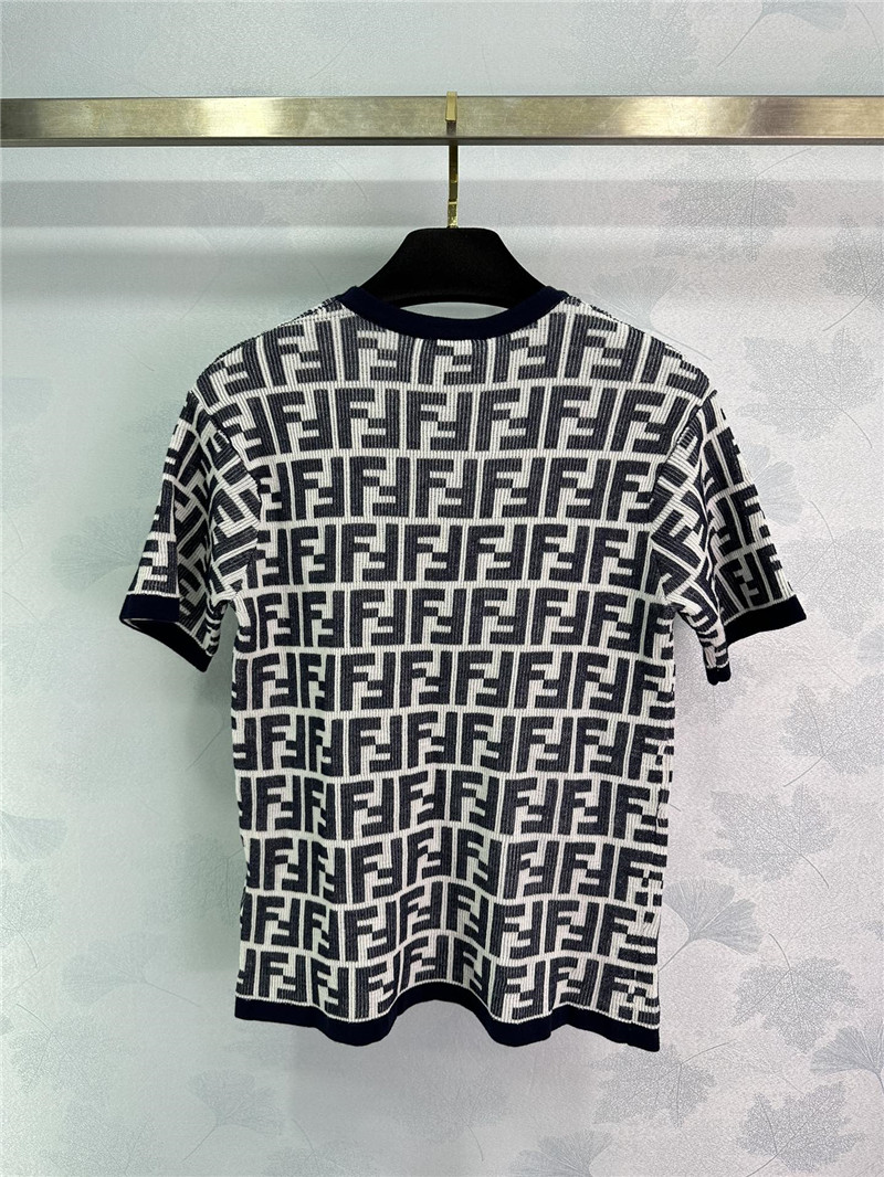 F**di knitted round neck short sleeve replica d&g clothing
