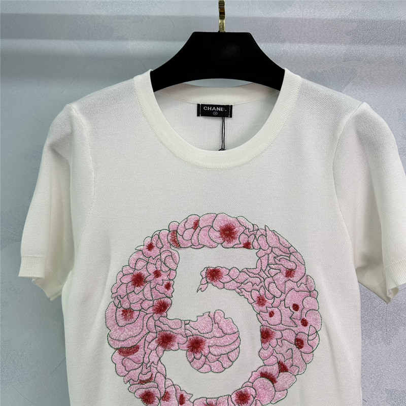 Ch**el camellia knitted top replica d&g clothing