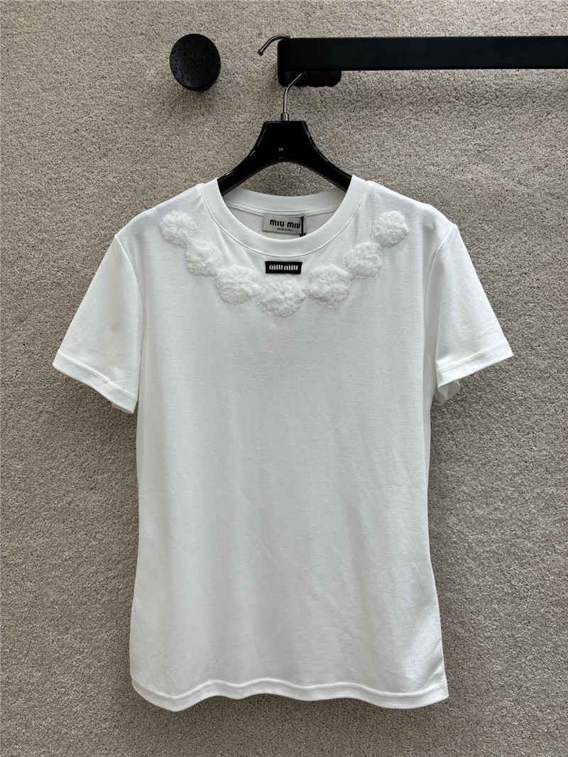M1um1u round neck short sleeve t-shirt replica designer clothes