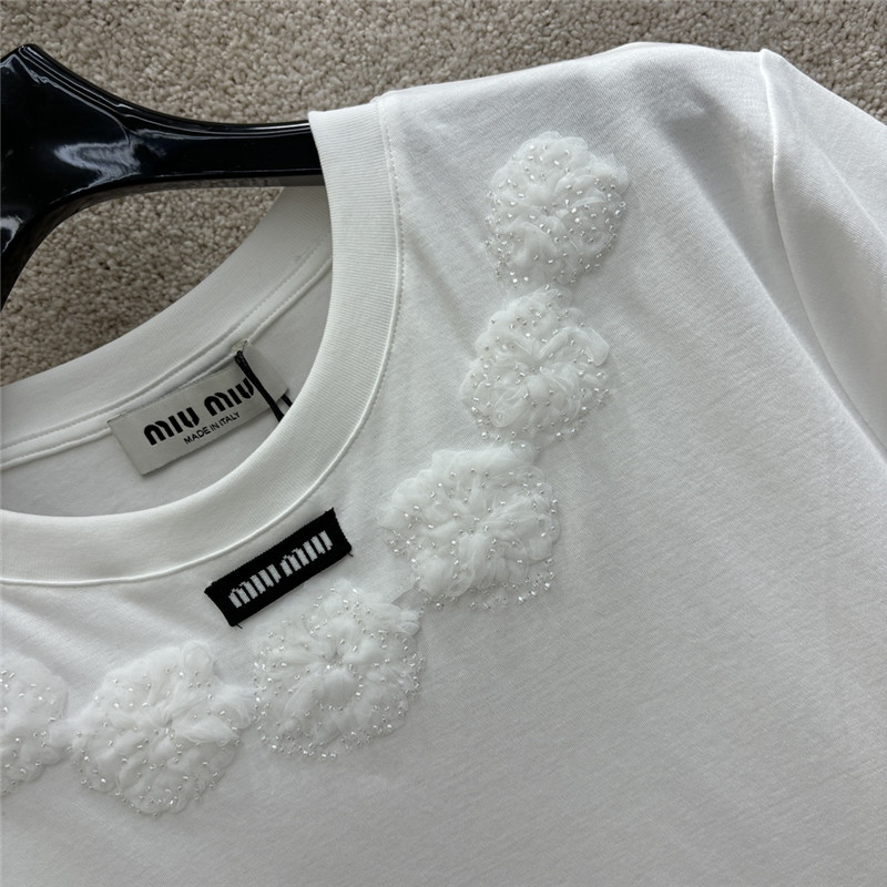 M1um1u round neck short sleeve t-shirt replica designer clothes