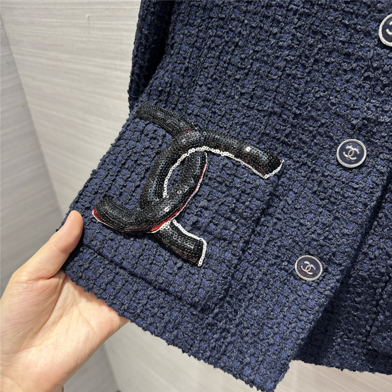 Ch**el woven soft tweed jacket replica d&g clothing