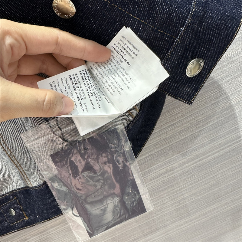 Pra*a original color denim functional vest replica clothing