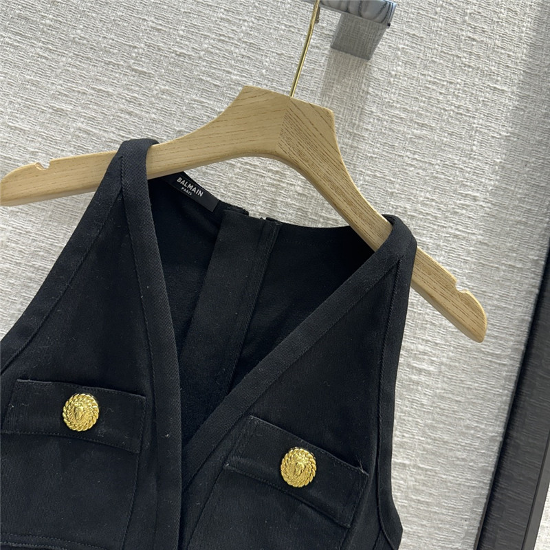 Balmain white denim buttoned dress replica clothing