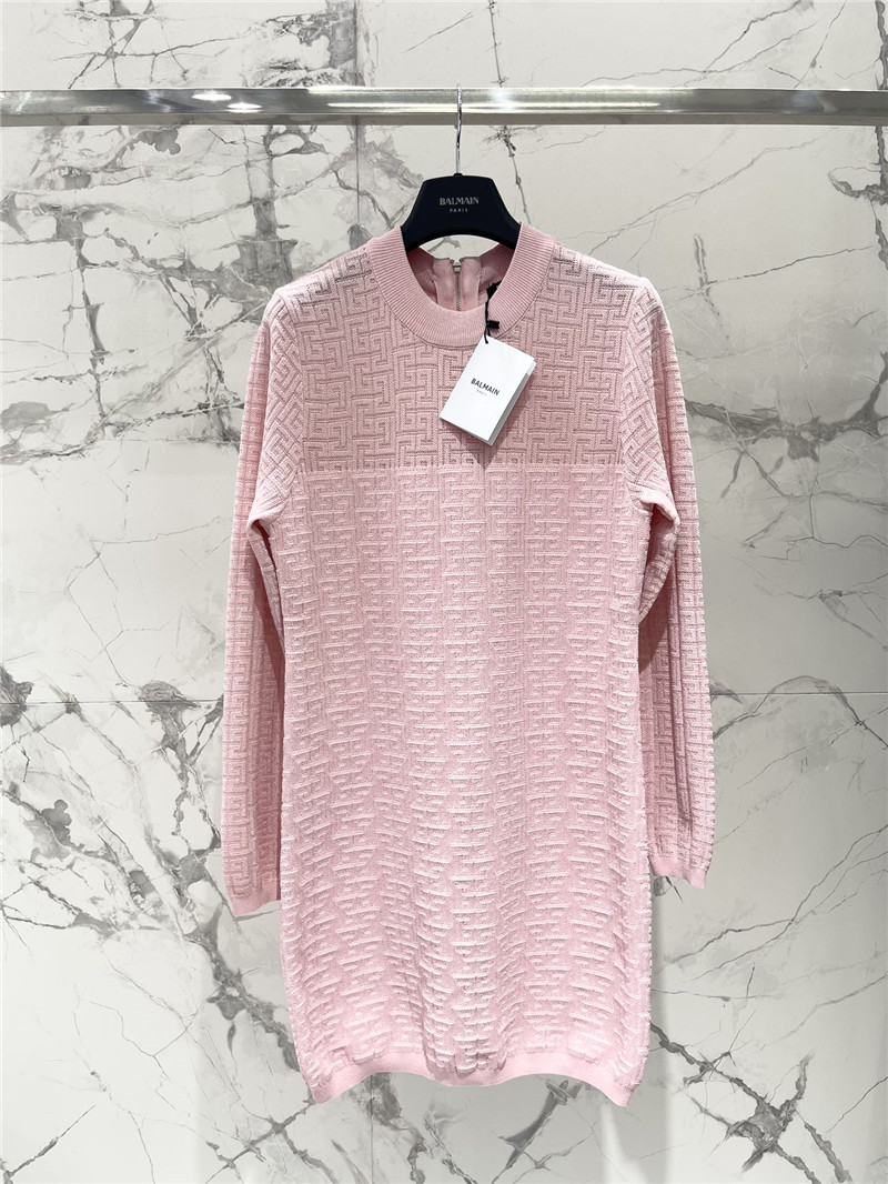 Balmain long sleeve knit dress replica clothing sites
