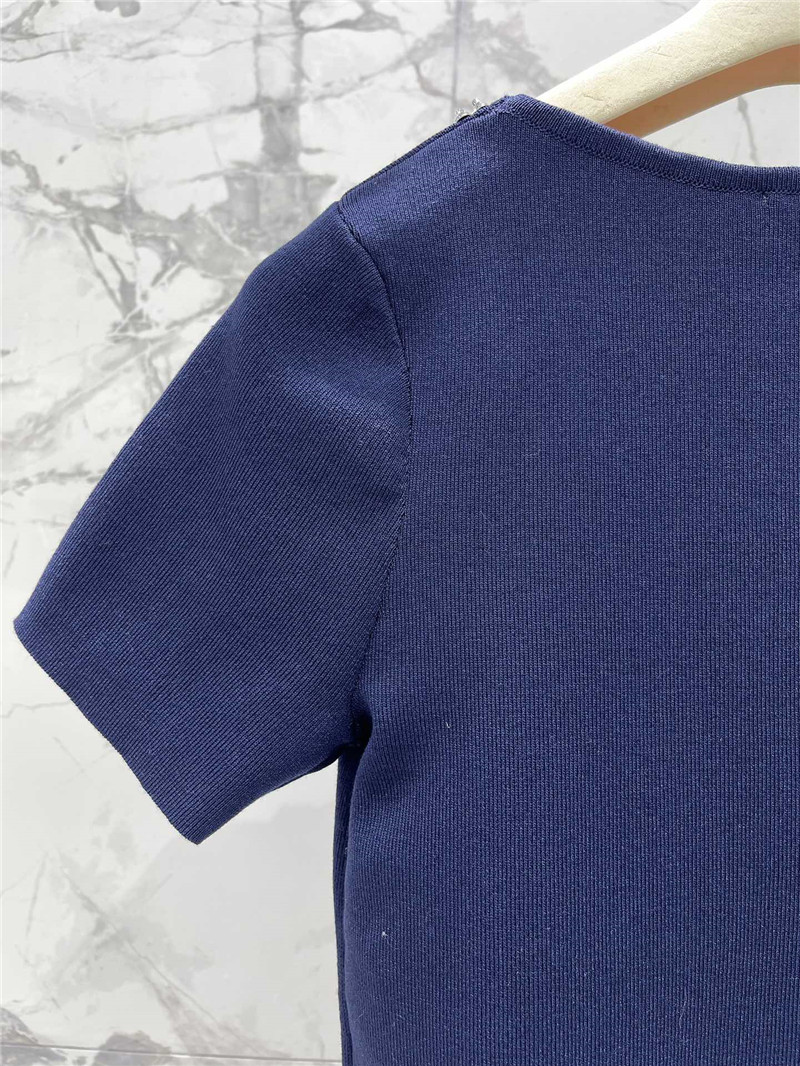 M1um1u studded u-neck knitted t-shirt replica d&g clothing