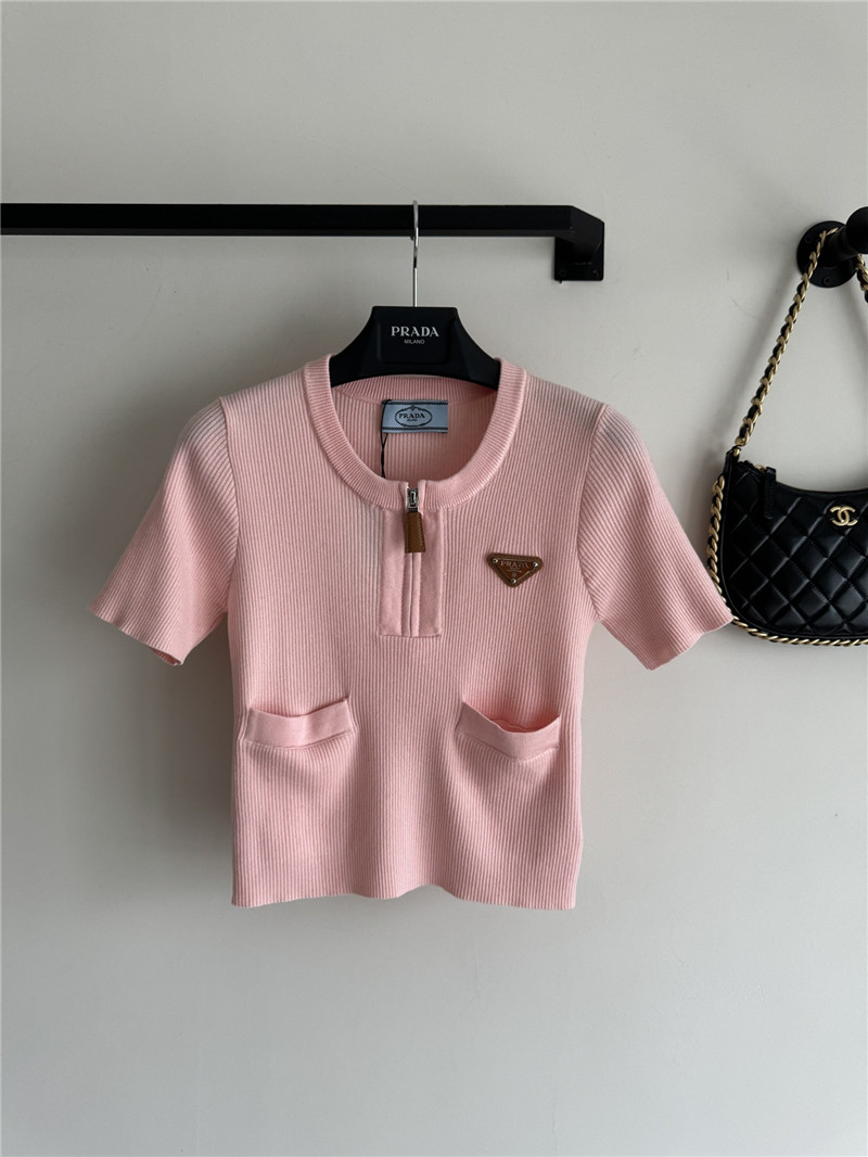 Pra*a new knitted short sleeve replica clothing sites