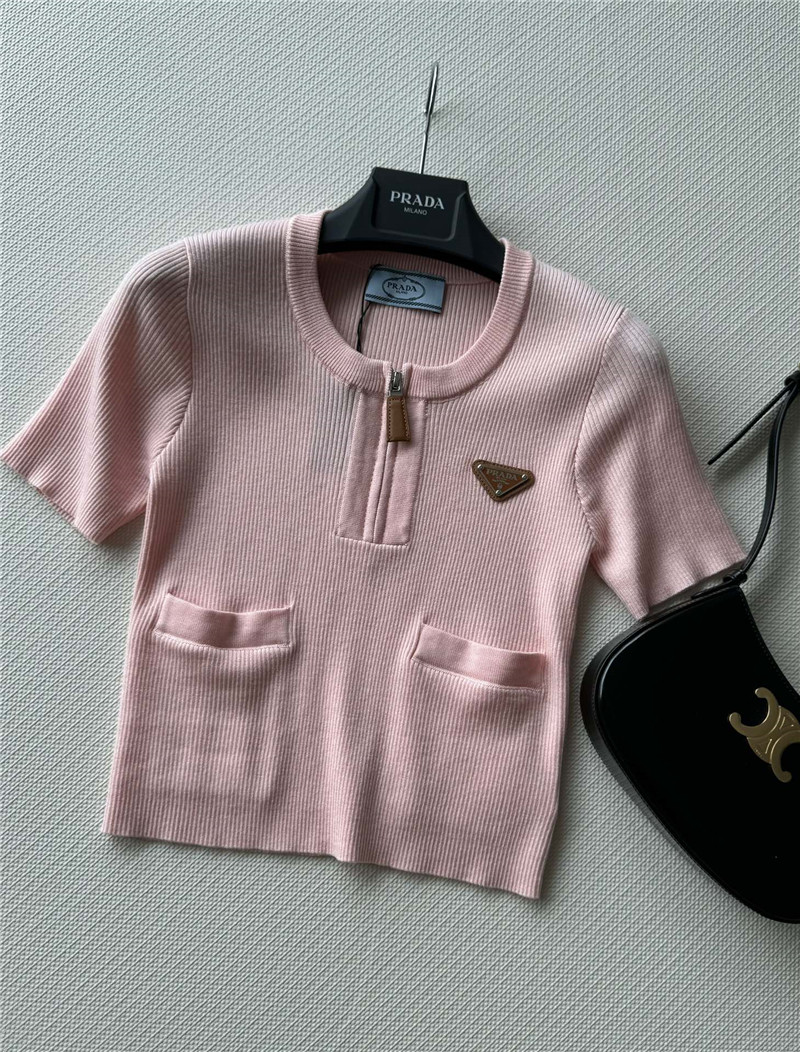 Pra*a new knitted short sleeve replica clothing sites