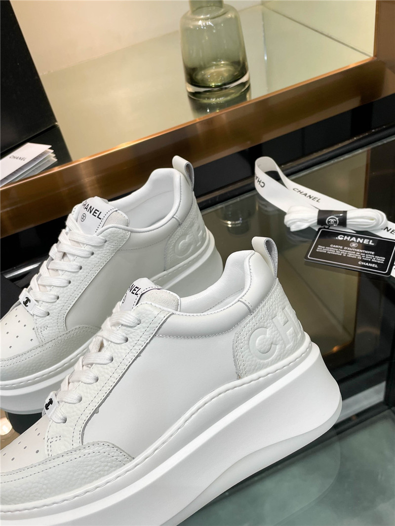Ch**el white platform sneakers