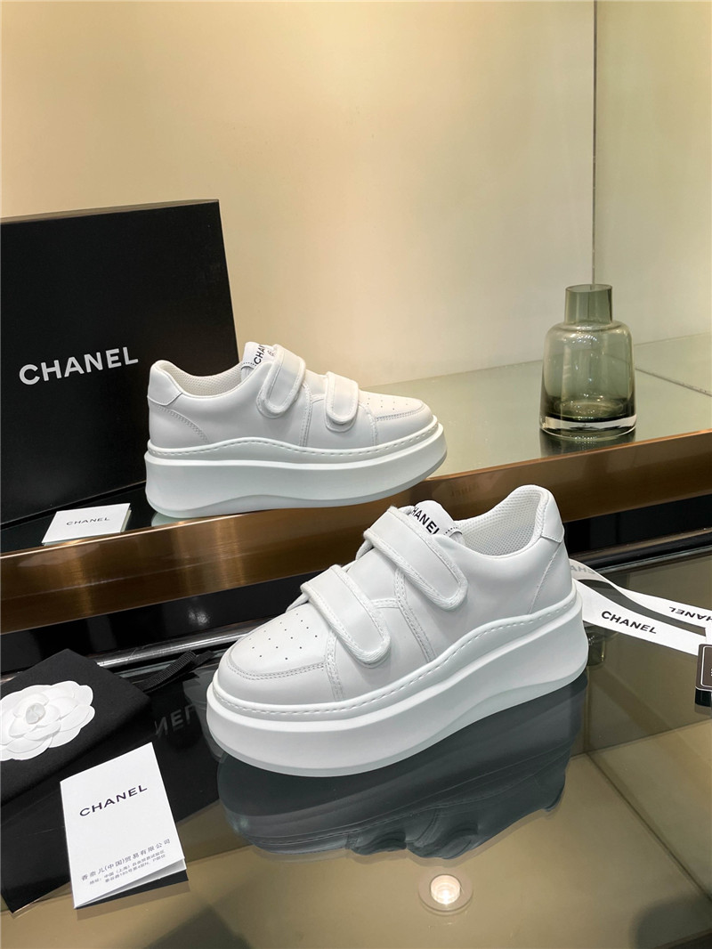Ch**el velcro platform sneakers for women