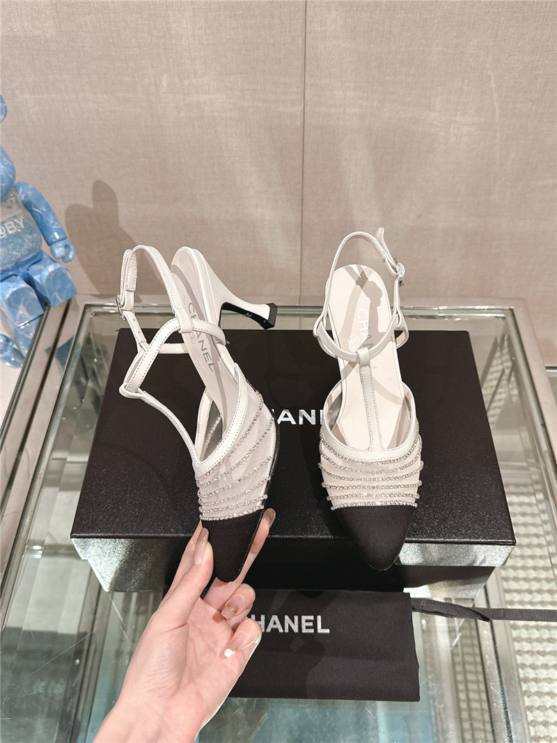 Ch**el interlocking logo t-strap pumps