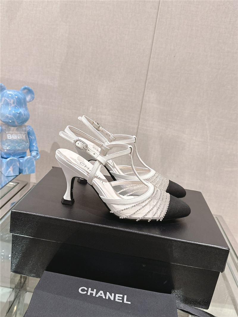 Ch**el interlocking logo t-strap pumps