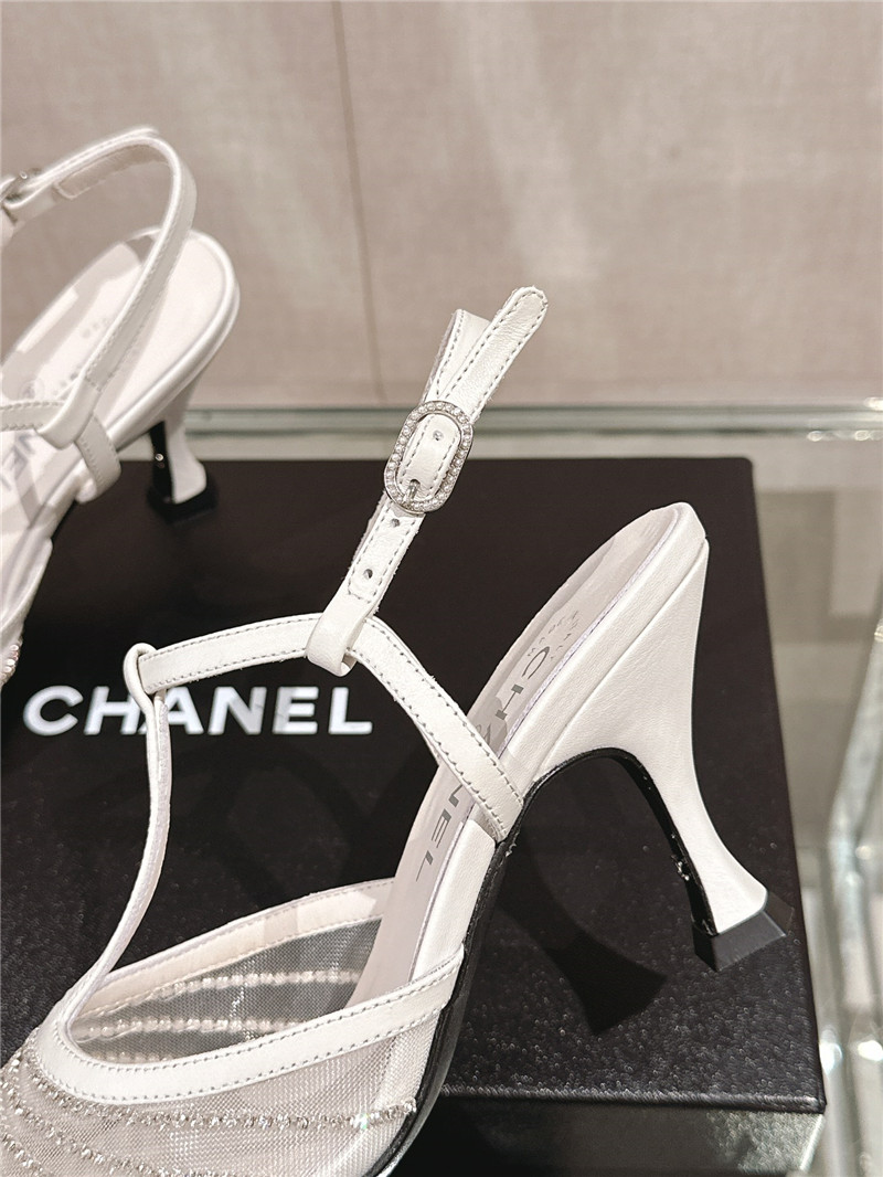 Ch**el interlocking logo t-strap pumps