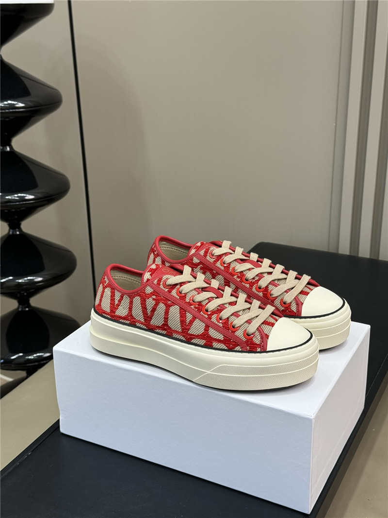 Va1e*ntin0 canvas flat sneakers for women