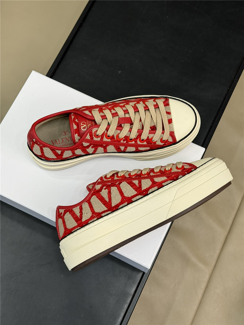 Va1e*ntin0 canvas flat sneakers for women