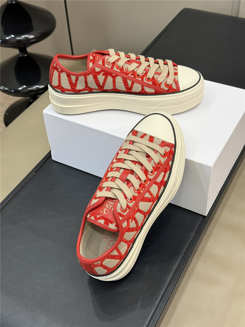 Va1e*ntin0 canvas flat sneakers for women