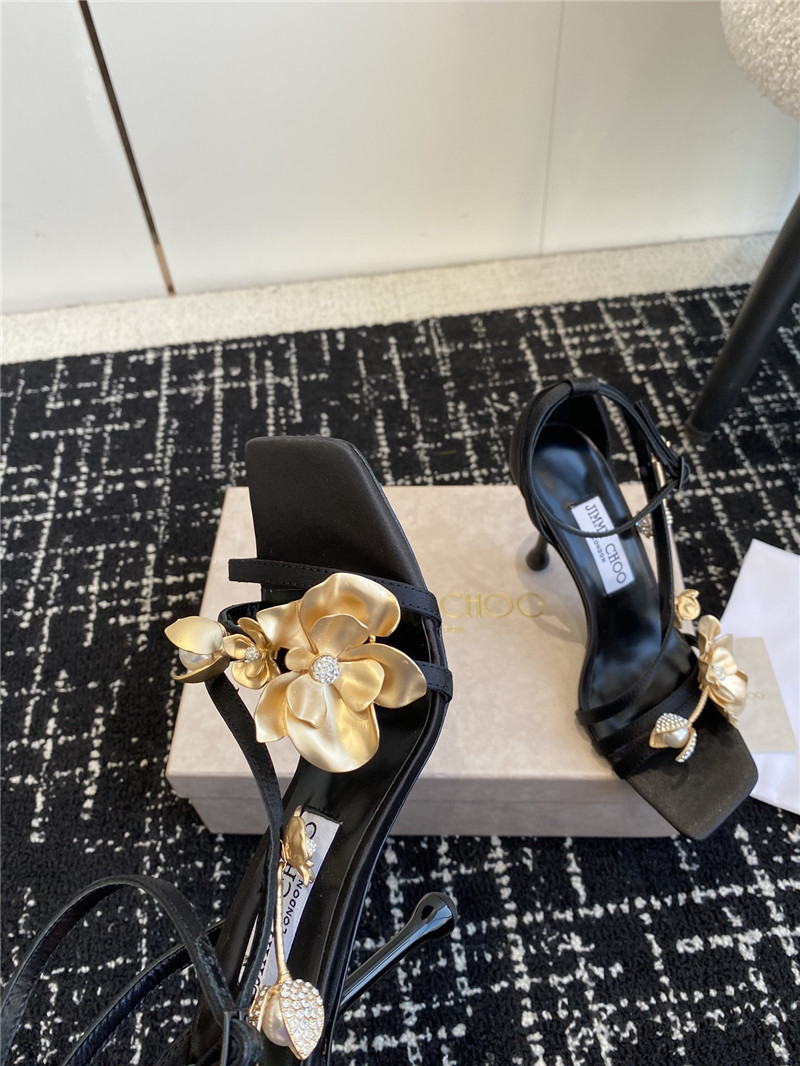 J1m*y Ch00 zea 95 floral embellished high heel sandals