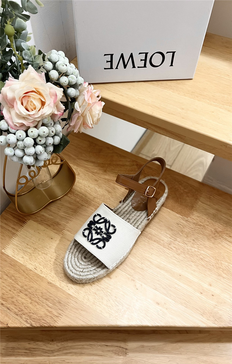 L0ew* anagram canvas espadrille sandals black