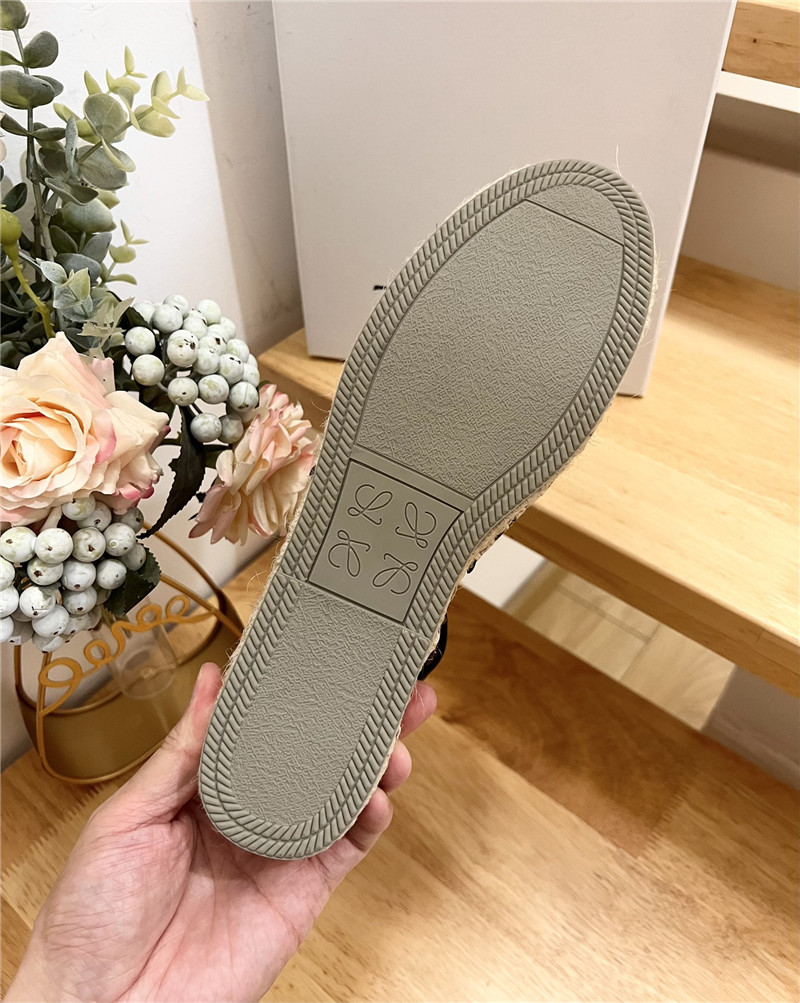 L0ew* anagram canvas espadrille sandals black