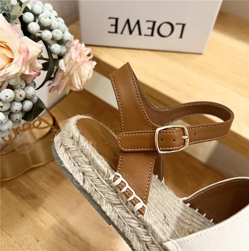 L0ew* anagram canvas espadrille sandals yellow