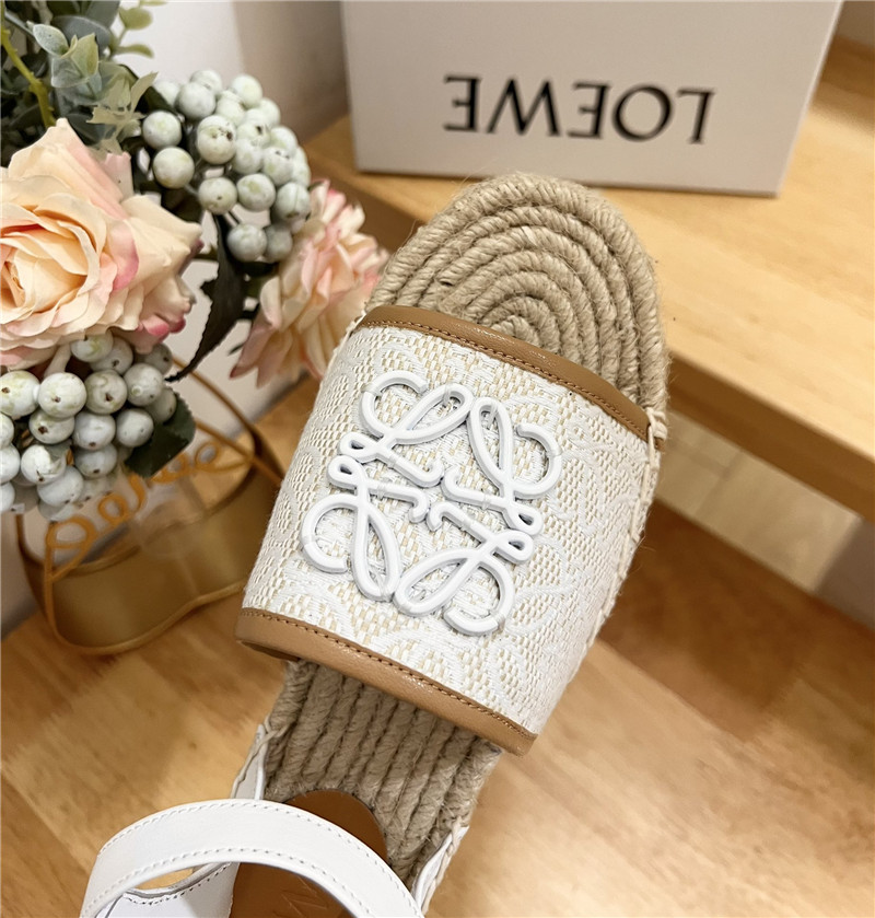 L0ew* anagram canvas espadrille sandals brown