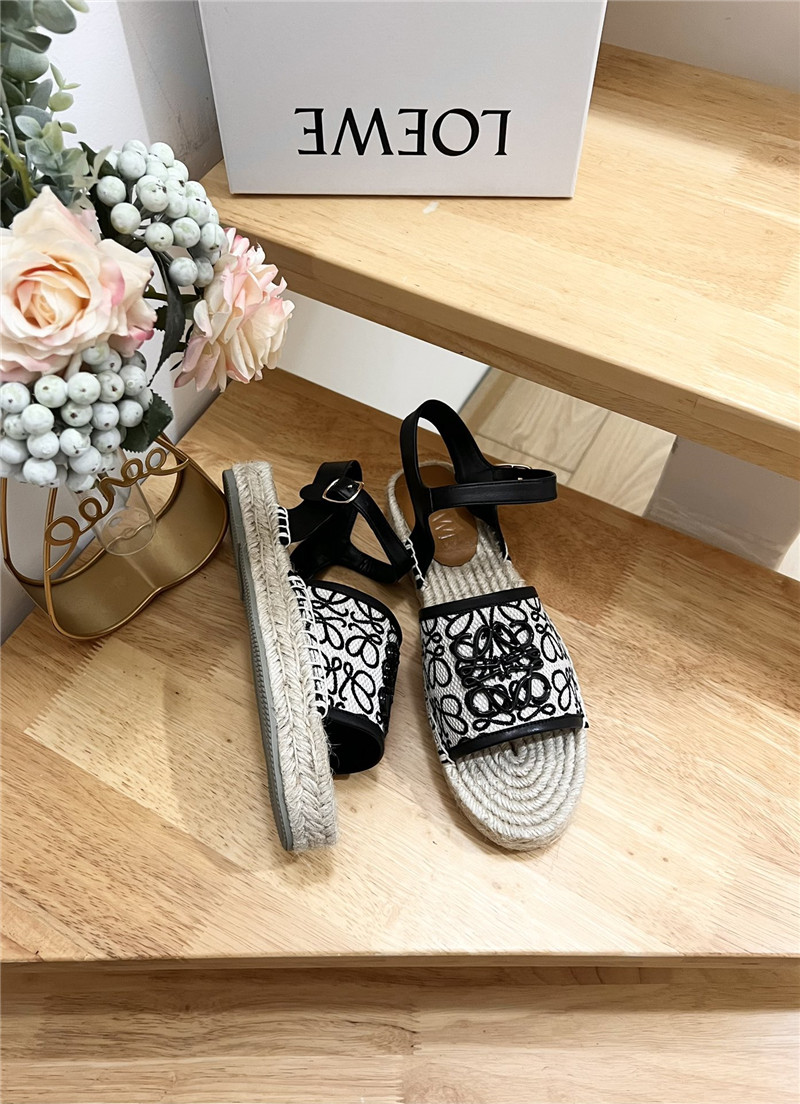 L0ew* anagram canvas espadrille sandals