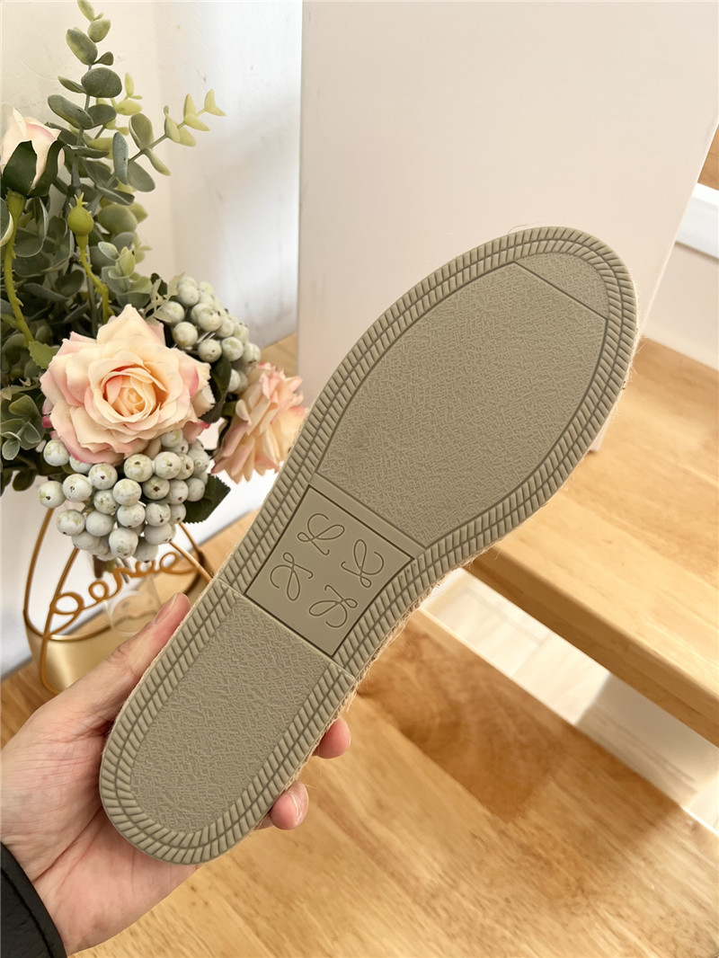 L0ew* espadrille leather slide black