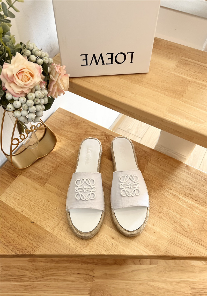 L0ew* espadrille leather slide