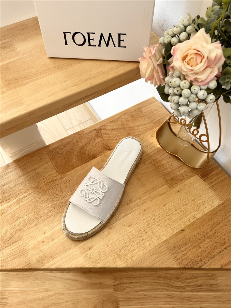L0ew* espadrille leather slide
