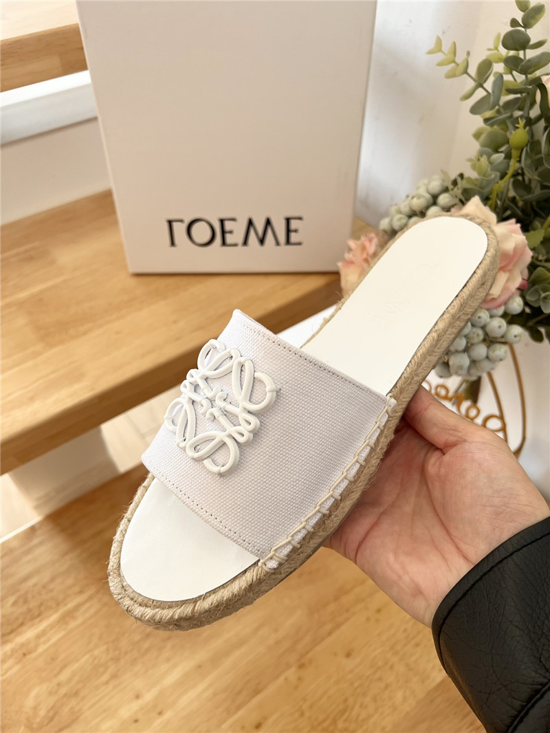 L0ew* espadrille leather slide