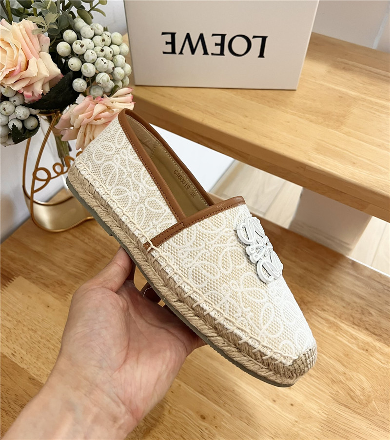 L0ew* anagram espadrille logo loafers beige