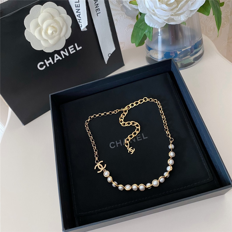 Ch**el half bead half chain necklace