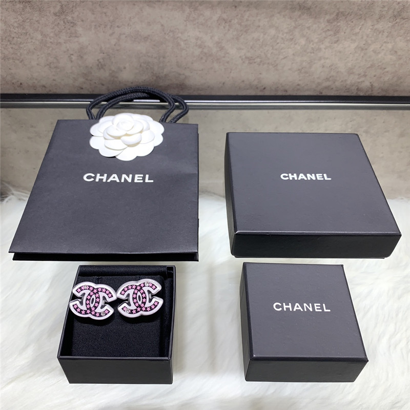 Ch**el acrylic star double c earrings