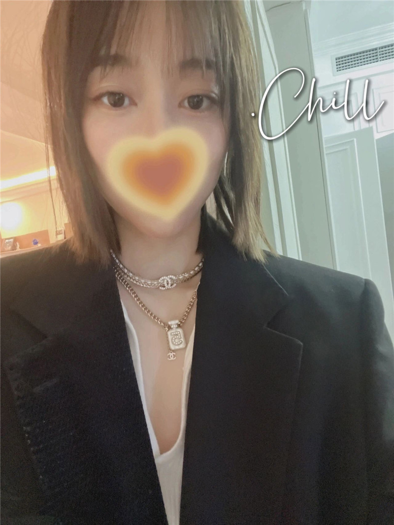 Ch**el black and white double choker necklace