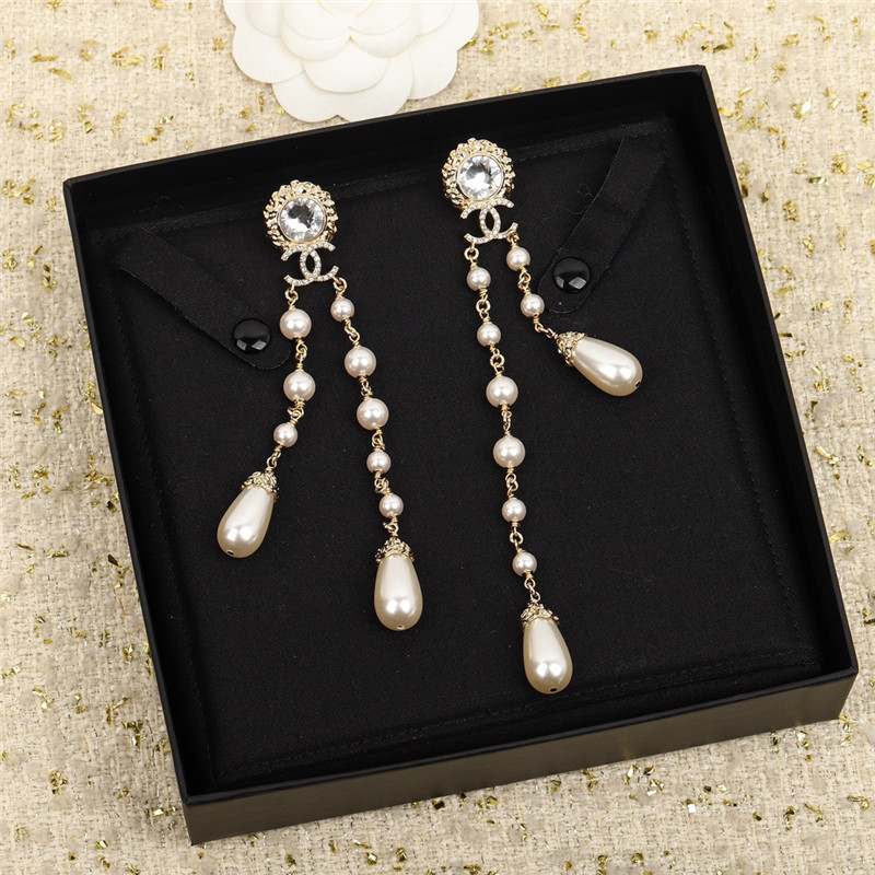 Ch**el tassel pearl earrings