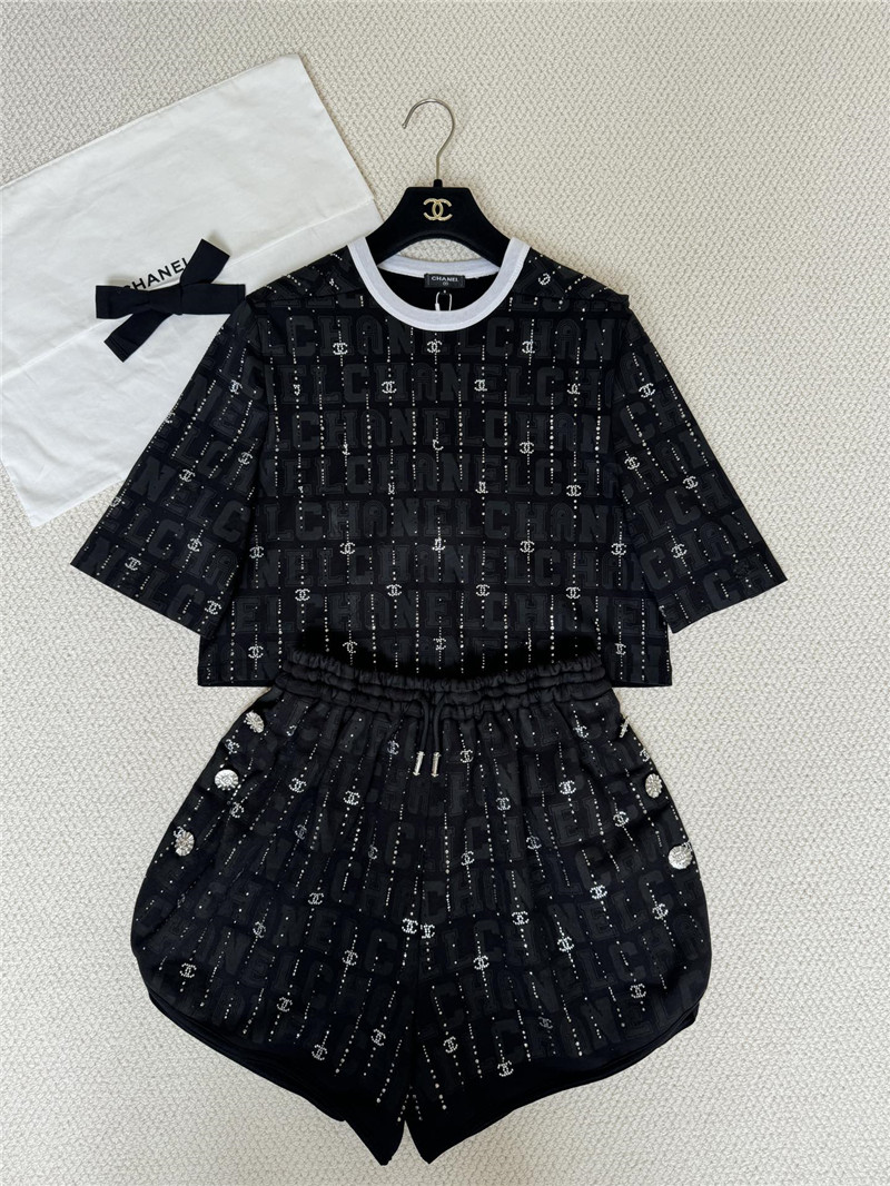 Ch**el studded top + shorts replica clothing sites