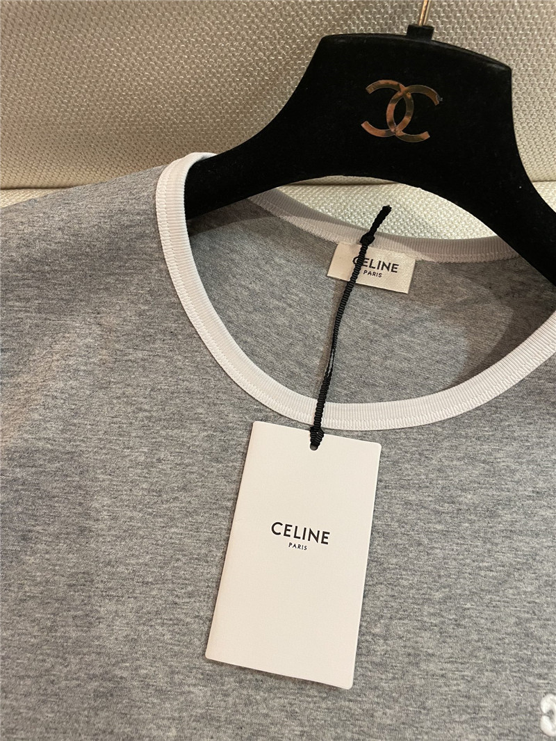 Ce1i*e contrast hem short sleeve replica designer clothes